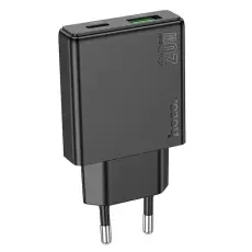 Hoco - Hoco Snabbladdare PD 20W USB-A USB-C QC3.0 3A N38 - Svart