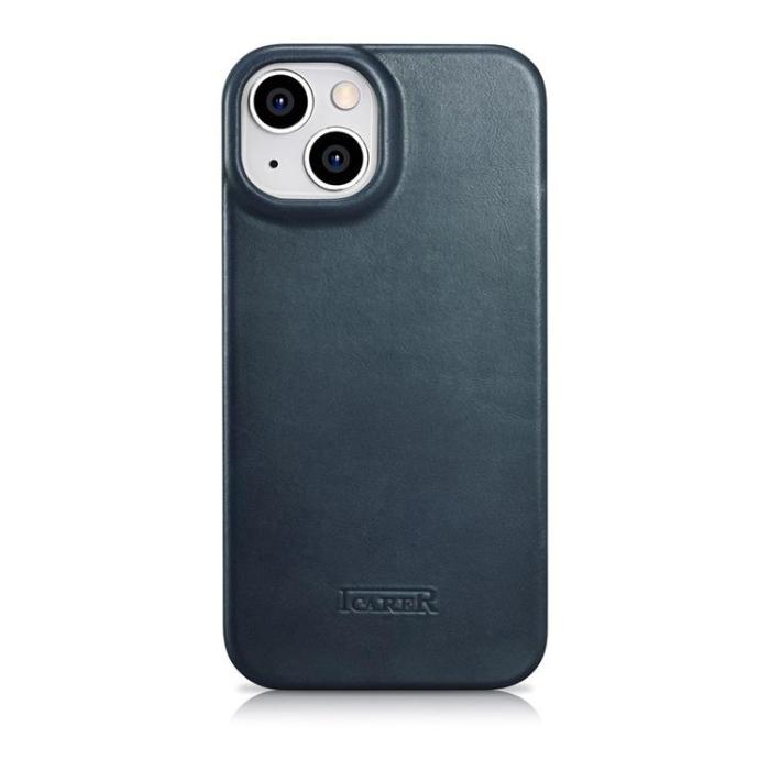 ICARER - iCarer iPhone 14 Plus Plånboksfodral Magsafe Läder - Blå
