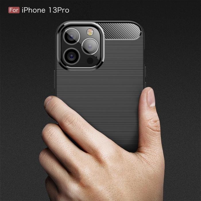 OEM - Carbon Fiber Texture Skal iPhone 13 Pro - Svart