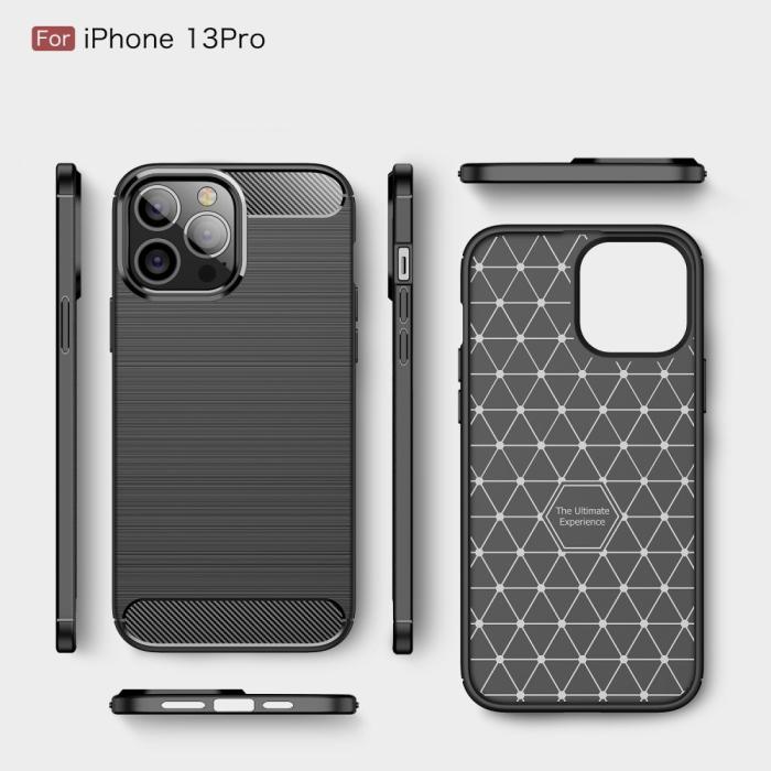 OEM - Carbon Fiber Texture Skal iPhone 13 Pro - Svart