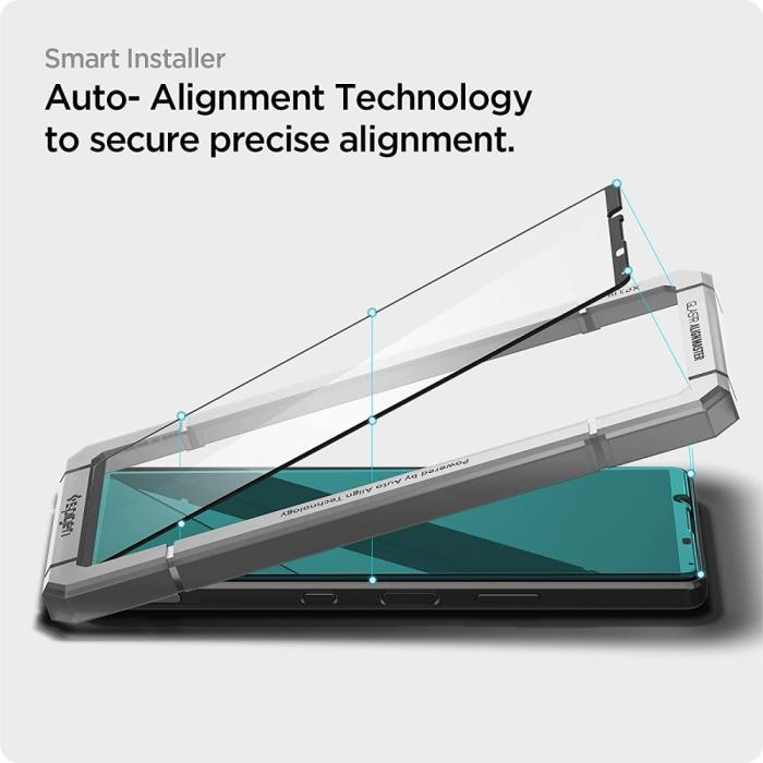 UTGATT - Spigen ALM Glass FC Härdat Glas Skärmskydd Xperia 1 III Svart