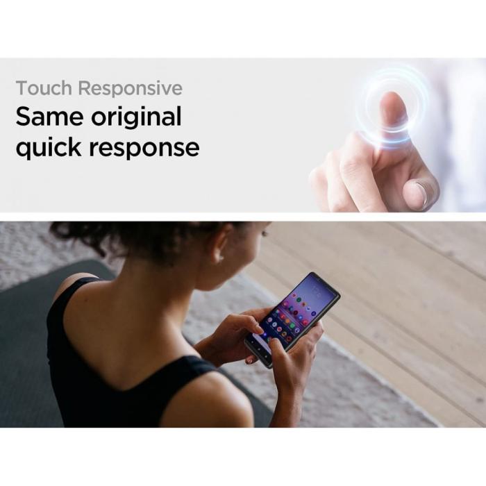 UTGATT - Spigen ALM Glass FC Härdat Glas Skärmskydd Xperia 1 III Svart