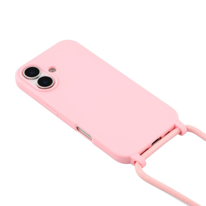 A-One Brand - iPhone 17 Mobilskal TPU Shockproof med Lanyard - Rosa