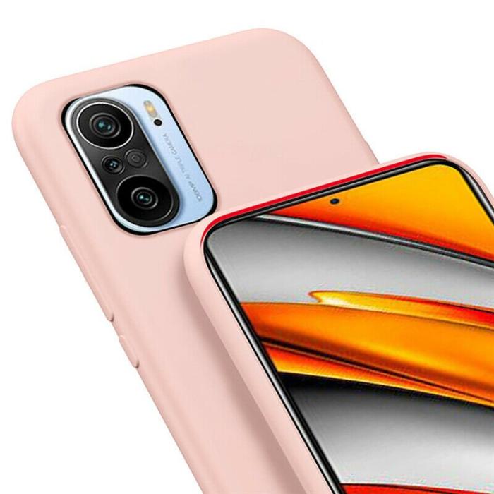 Ruhtel - Silicone Flexible Rubber Mobilskal Xiaomi Redmi Poco F3 / Mi 11i - Rosa