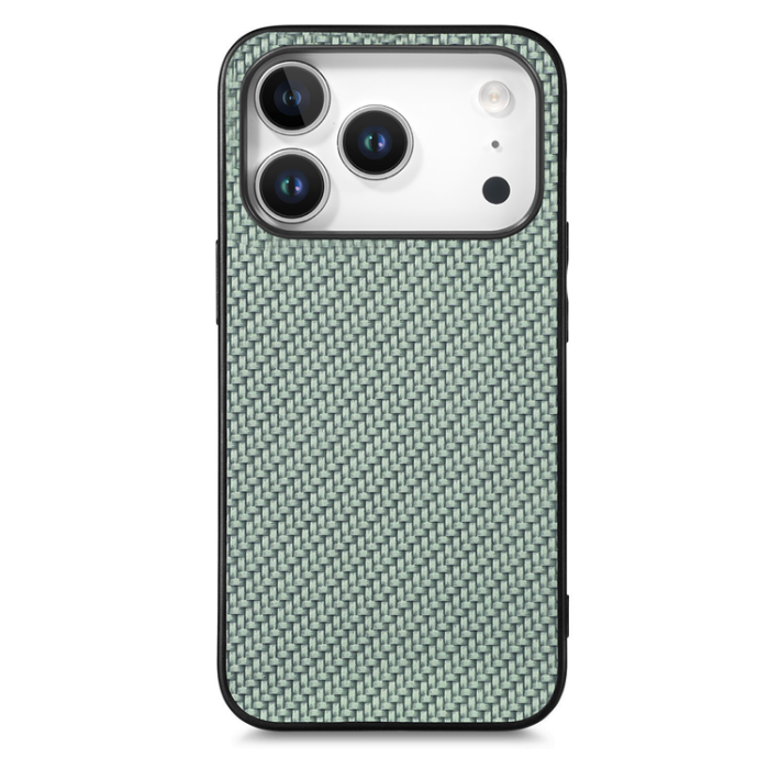 A-One Brand - iPhone 17 Pro Max Mobilskal Carbon Fiber PU Läder - Grön