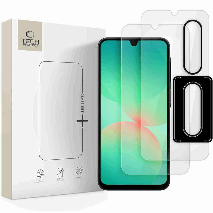 Tech-Protect Galaxy A26 5G Härdat Glas Skärmskydd Set - Clear | 5468 | AlltMobil