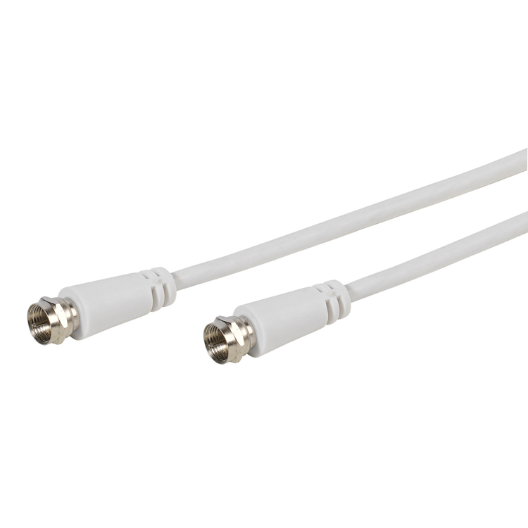 Vivanco Antennkabel, F-F kontakt, Dubbelskärmad, vit, 1.5m | 505295 | AlltMobil