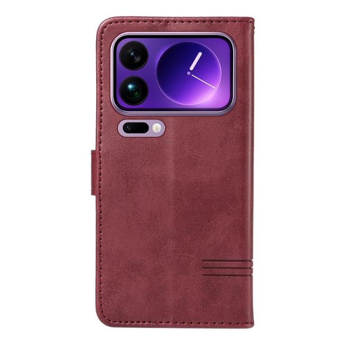 A-One Brand - Xiaomi 17 Pro Max Plånboksfodral T Shape Lines - Vinröd