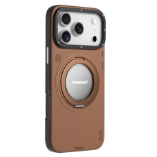 YOUNGKIT - YOUNGKIT iPhone 17 Pro Mobilskal Rotating Kickstand - Brun