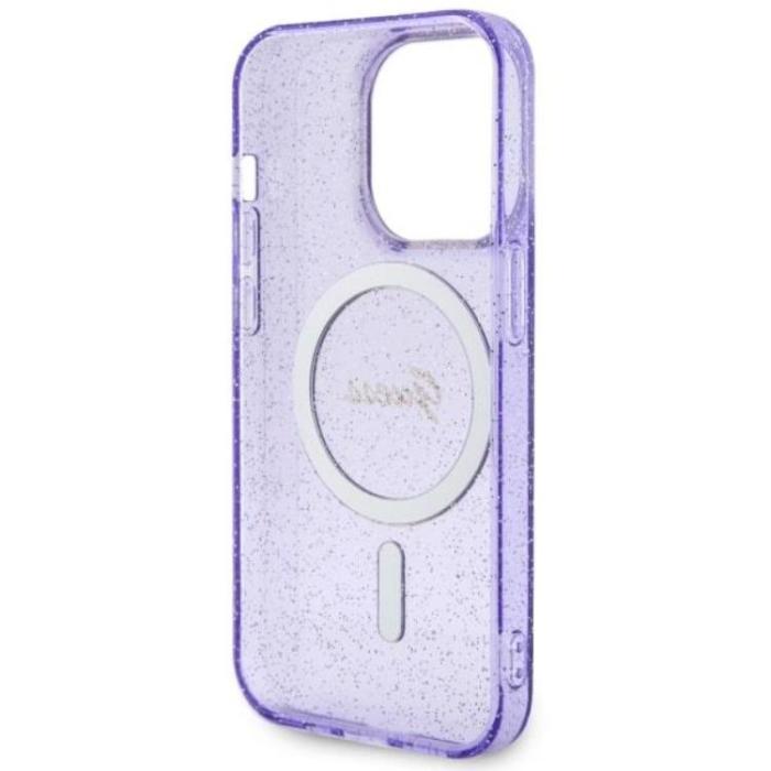 Guess - Guess iPhone 14 Pro Max Mobilskal MagSafe Glitter Guld - Lila