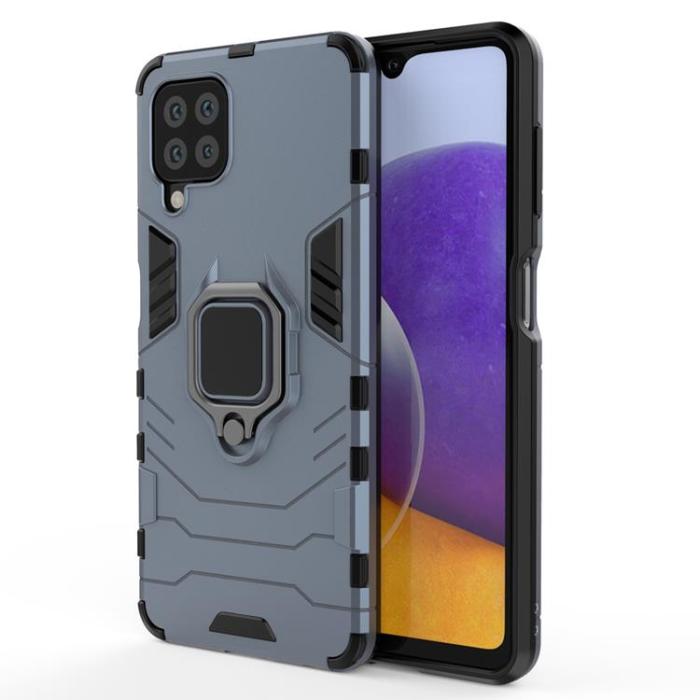 OEM - Galaxy A22 4G Mobilskal Ring Armor Kickstand - Blå