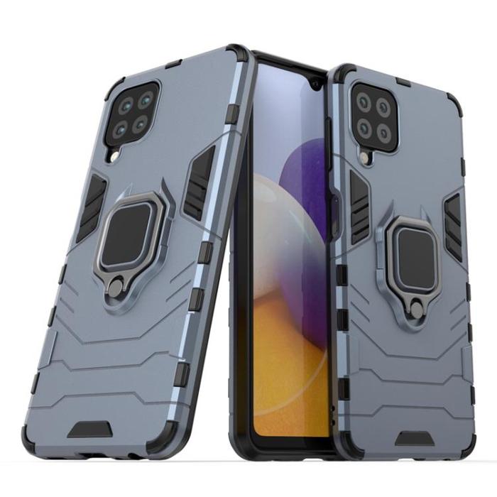 OEM - Galaxy A22 4G Mobilskal Ring Armor Kickstand - Blå