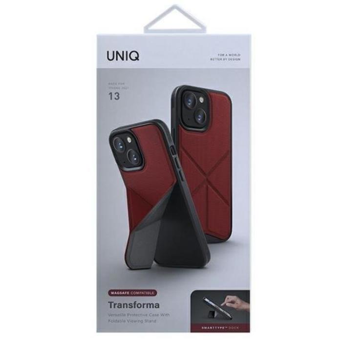 UNIQ - UNIQ iPhone 13 Mobilskal Magsafe Transforma - Röd