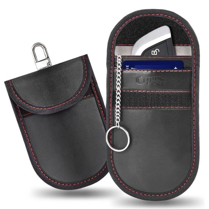 Tech-Protect - Tech-Protect Faraday Cage RFID-Blockerande Nyckel Skal – Svart/Röd
