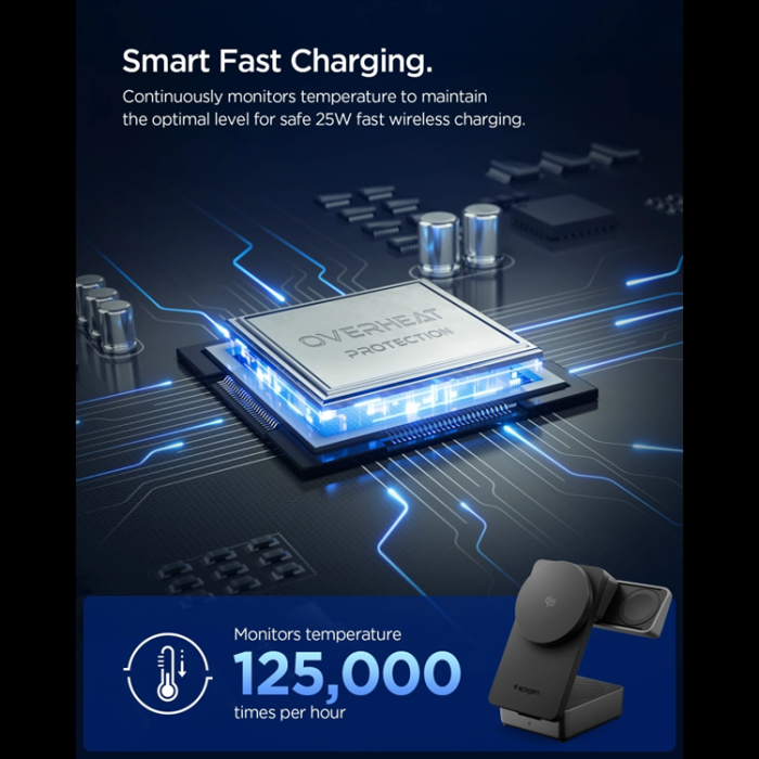 Spigen - Spigen Qi2.2 MagSafe Trådlös Laddare 25W iPhone/Apple Watch/AirPods EF323MQ