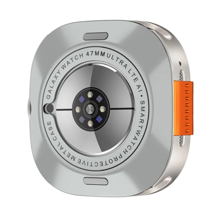 A-One Brand - Metallskal För Galaxy Watch Ultra 47mm (2025) - Titanium/Orange