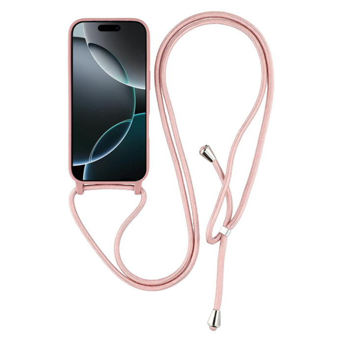 A-One Brand - iPhone 17 Pro Max Mobilskal TPU Shockproof med Lanyard - Djuprosa