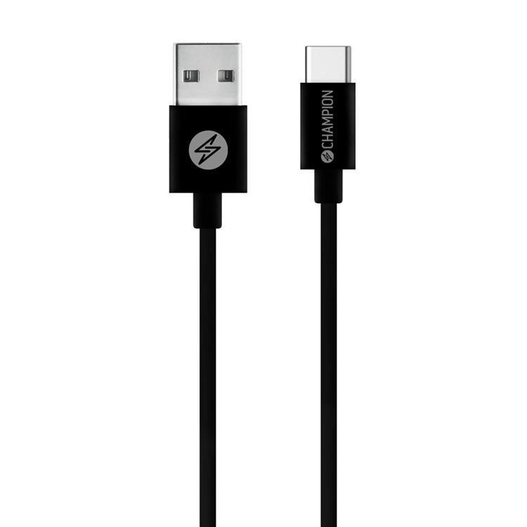 CHAMPION USB-C till USB-A kabel 1m - Svart | 3541 | AlltMobil