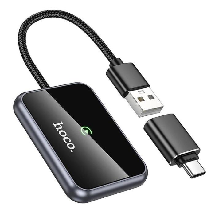 A-One Brand - Hoco CarPlay Trådlös Adapter USB A - USB C HU1 - Svart