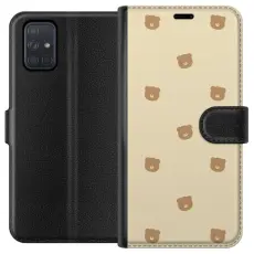 Gustaf - Pl&aring;nboksfodral till Samsung Galaxy A71 med Bj&ouml;rnm&ouml;nster