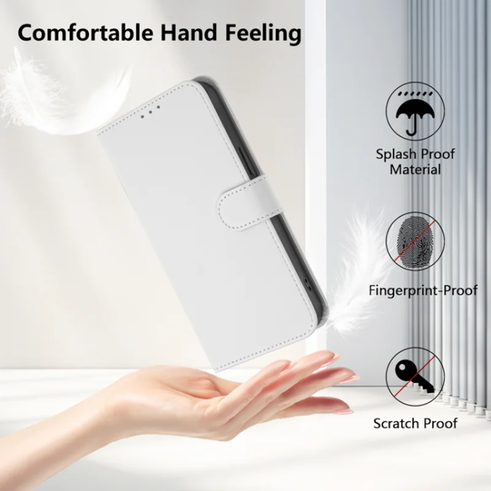 A-One Brand - Sony Xperia 10 VII Plånboksfodral Solid Color Läder - Vit