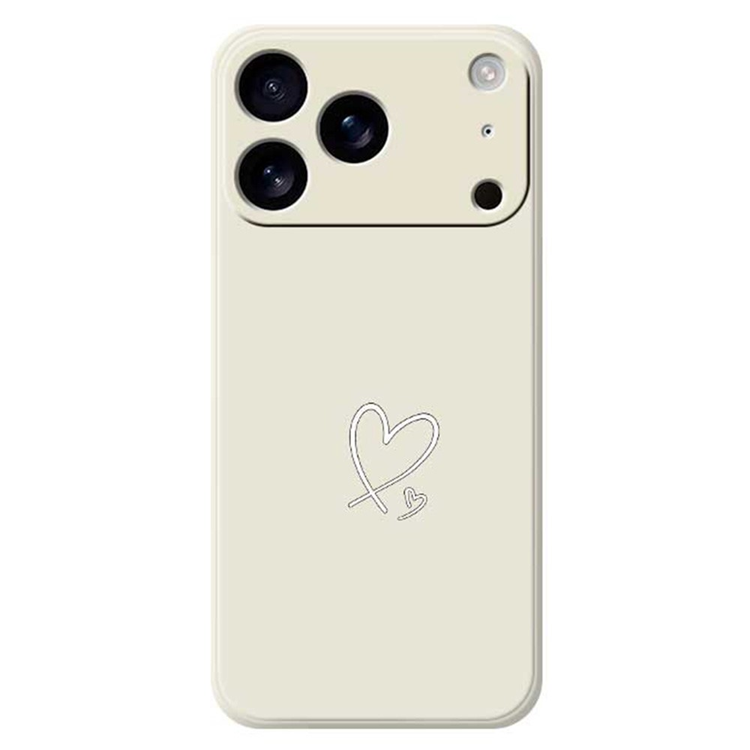 iPhone 17 Pro Mobilskal Vit Love Pattern TPU - Beige | 2353 | AlltMobil