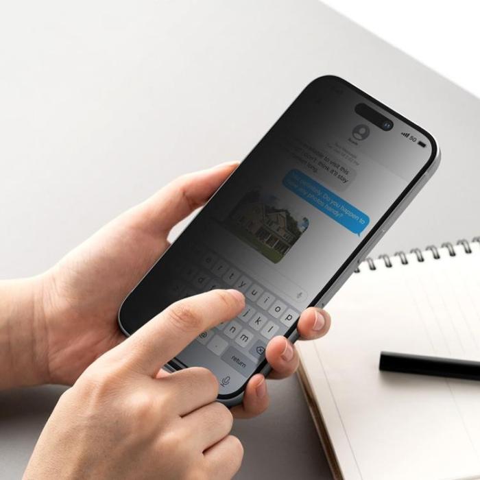 Ringke - [2-Pack] Ringke iPhone 16/15 Härdat glas Skärmskydd Privacy Easy Slide