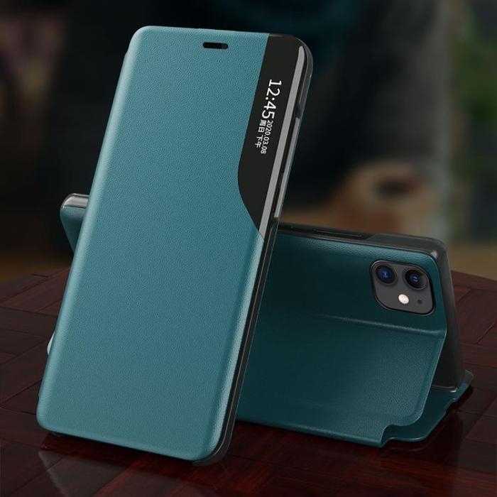 Ruhtel - Eco Läder View Fodral iPhone 13 Mini - Grön