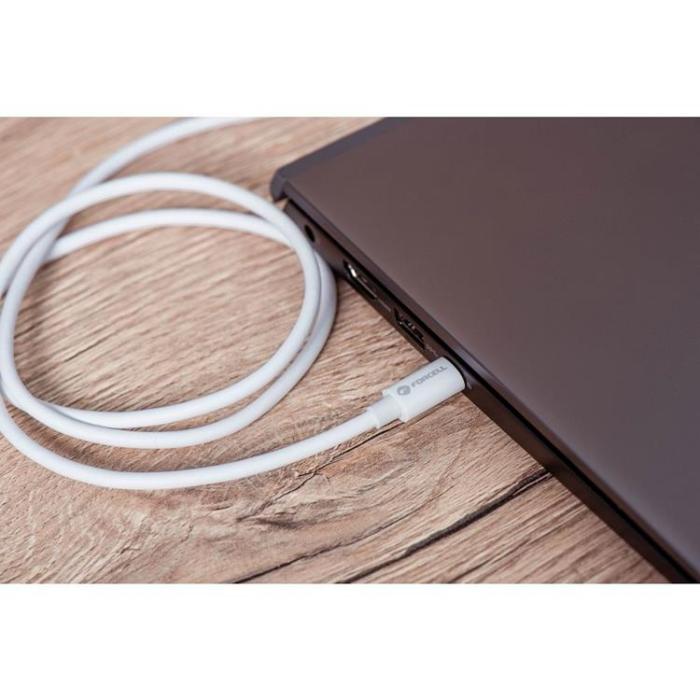 Forcell - FORCELL USB-C till USB-C kabel 1m QC4.0 5A/20V PD100W - Vit