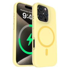A-One Brand - iPhone 16 Pro Max Mobilskal Magsafe Liquid Silicone - Cream Gul