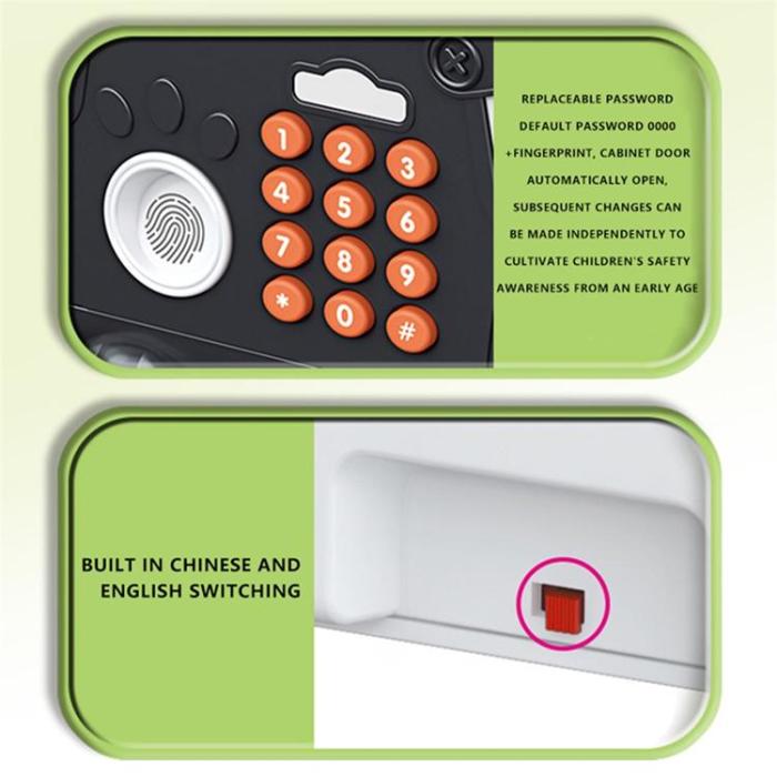 OEM - Sparagris för Barn (3-8 år) Myntburk med Fingeravtrycksbankomat Pandaformad 7602