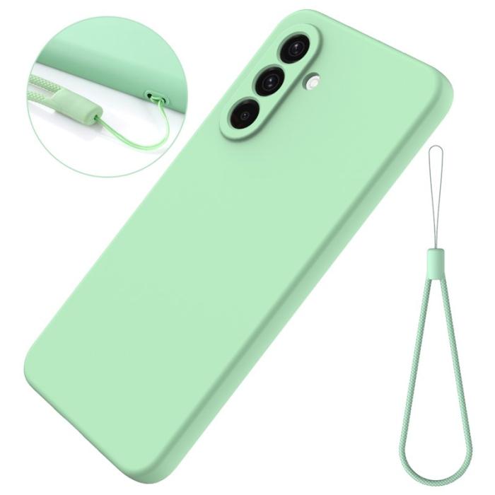 OEM - Mobilskal till Samsung Galaxy S26+ Flytande Silikon Med Handrem - Grön