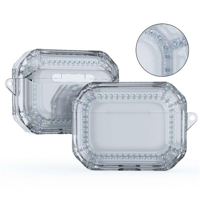 A-One Brand - Airpods Pro 2 Skal Rhinestone Shockproof - Clear