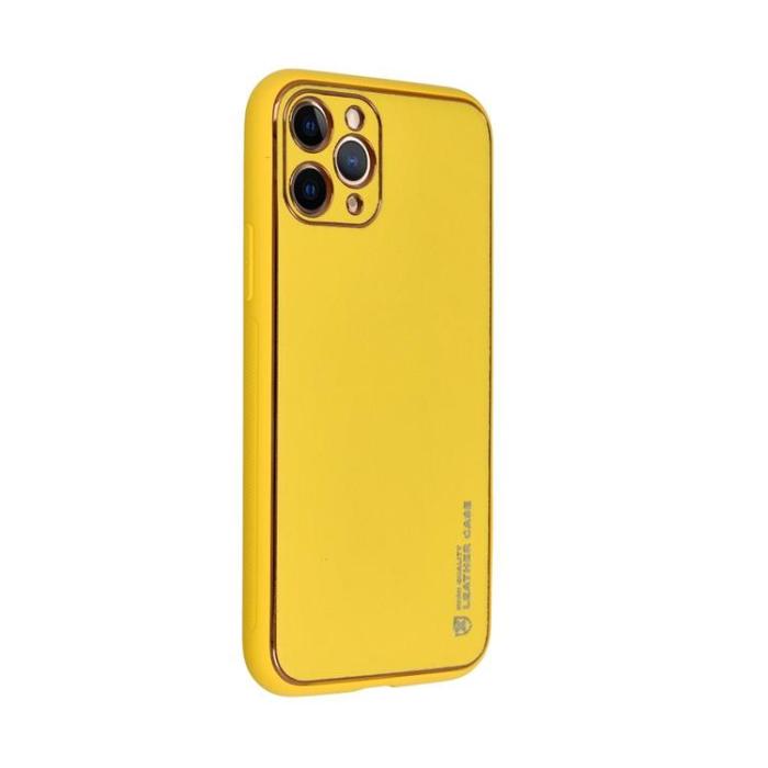 OEM - Galaxy A35 5G Mobilskal Läder - Gul