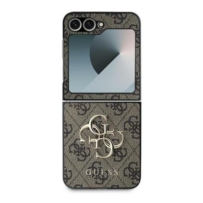 Guess - Guess Galaxy Z Flip 6 Mobilskal Läder 4G Metal Logo - Brun