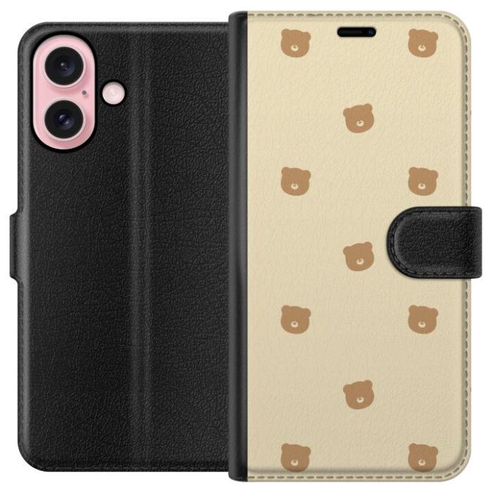 iSecrets - Plånboksfodral till Apple iPhone 16 med Björnmönster