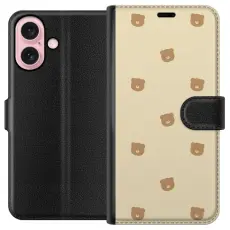 Gustaf - Pl&aring;nboksfodral till Apple iPhone 16 med Bj&ouml;rnm&ouml;nster