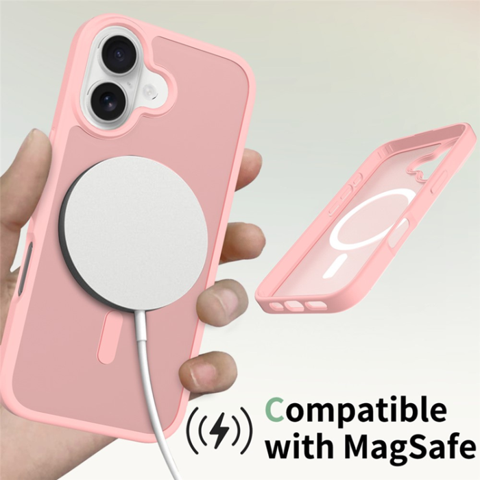 A-One Brand - iPhone 17 Mobilskal MagSafe Acrylic Hud Beröring - Rosa