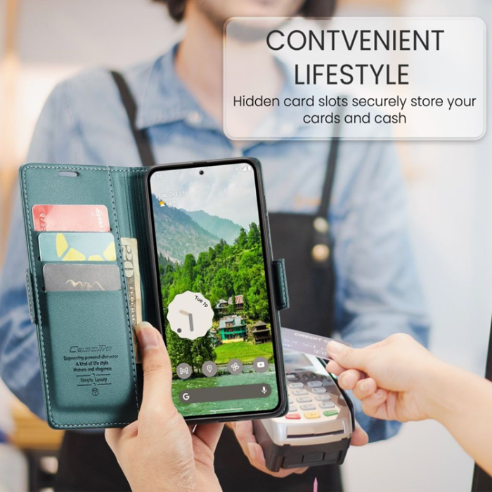 Caseme - Caseme Google Pixel 9 Pro XL Plånboksfodral 023 - Grön