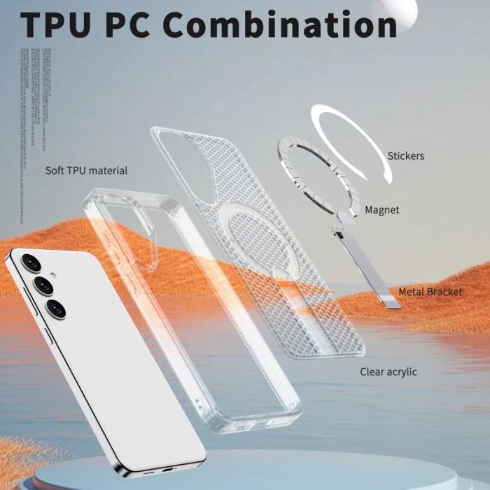 OEM - Mobilskal för Samsung Galaxy S26 Magnetiskt Kickstand TPU + PC - Transparent