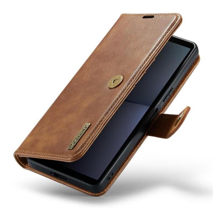 DG.MING - DG.MING Sony Xperia 10 V Plånboksfodral Äkta Läder 2in1 - Brun