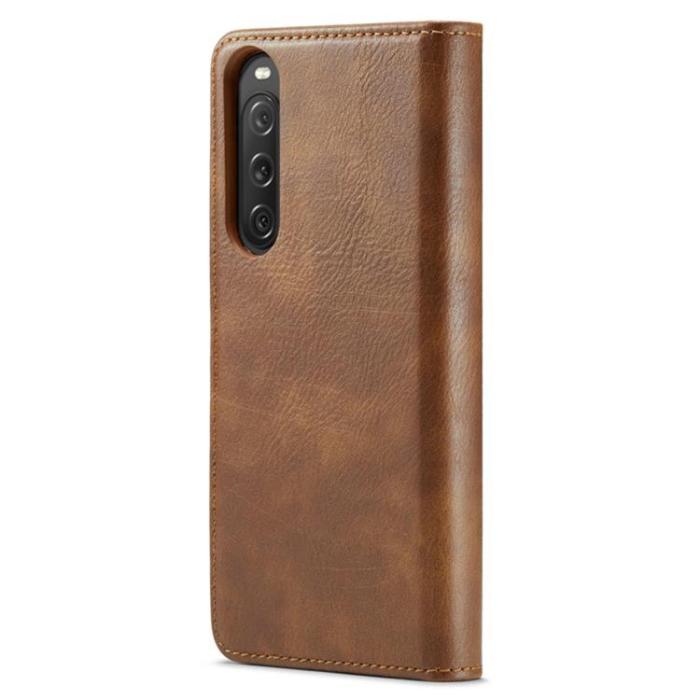 DG.MING - DG.MING Sony Xperia 10 V Plånboksfodral Äkta Läder 2in1 - Brun