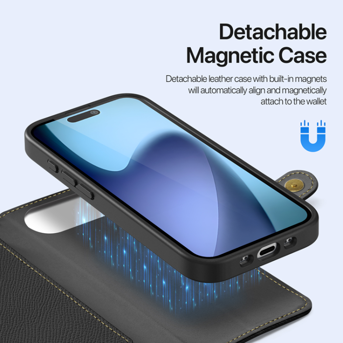 Dux Ducis - Dux Ducis iPhone 17 Air Plånboksfodral Magsafe Detachable Lawa - Svart