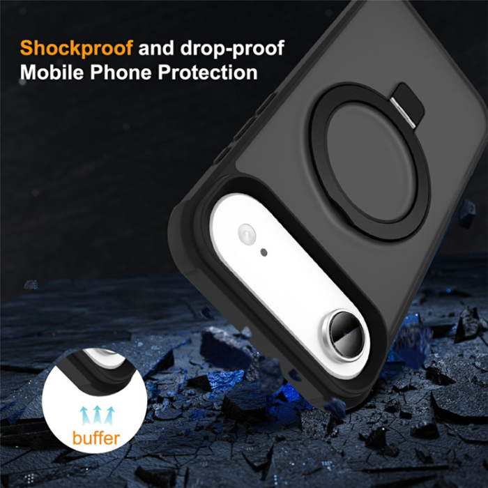 A-One Brand - iPhone 17 Air Mobilskal MagSafe TPU+PC Kickstand - Svart