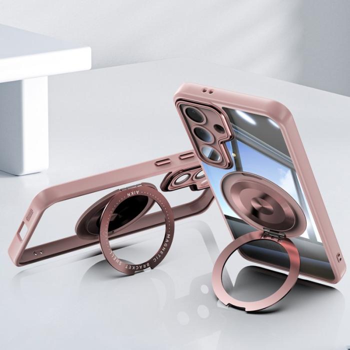 OEM - Mobilskal för Samsung Galaxy S26 Magnetiskt PC + TPU med Kickstand - Rosa