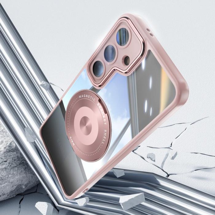 OEM - Mobilskal för Samsung Galaxy S26 Magnetiskt PC + TPU med Kickstand - Rosa