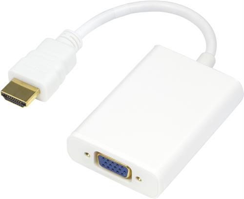DELTACO HDMI till VGA och ljud-adapter 0.2m - Vit | 1867 | AlltMobil