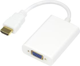 UTGATT1 - DELTACO HDMI till VGA och ljud-adapter 0.2m - Vit