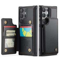 Caseme - CASEME C22 Samsung Galaxy S25 Ultra Fodral Konstl&auml;der Svart