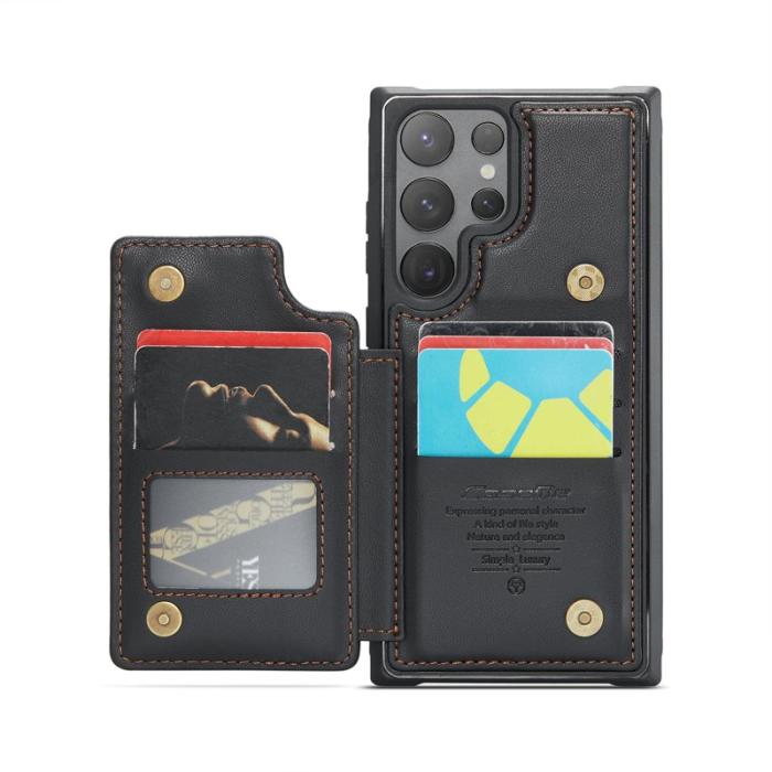 Caseme - CASEME C22 Samsung Galaxy S25 Ultra Fodral Konstläder Svart